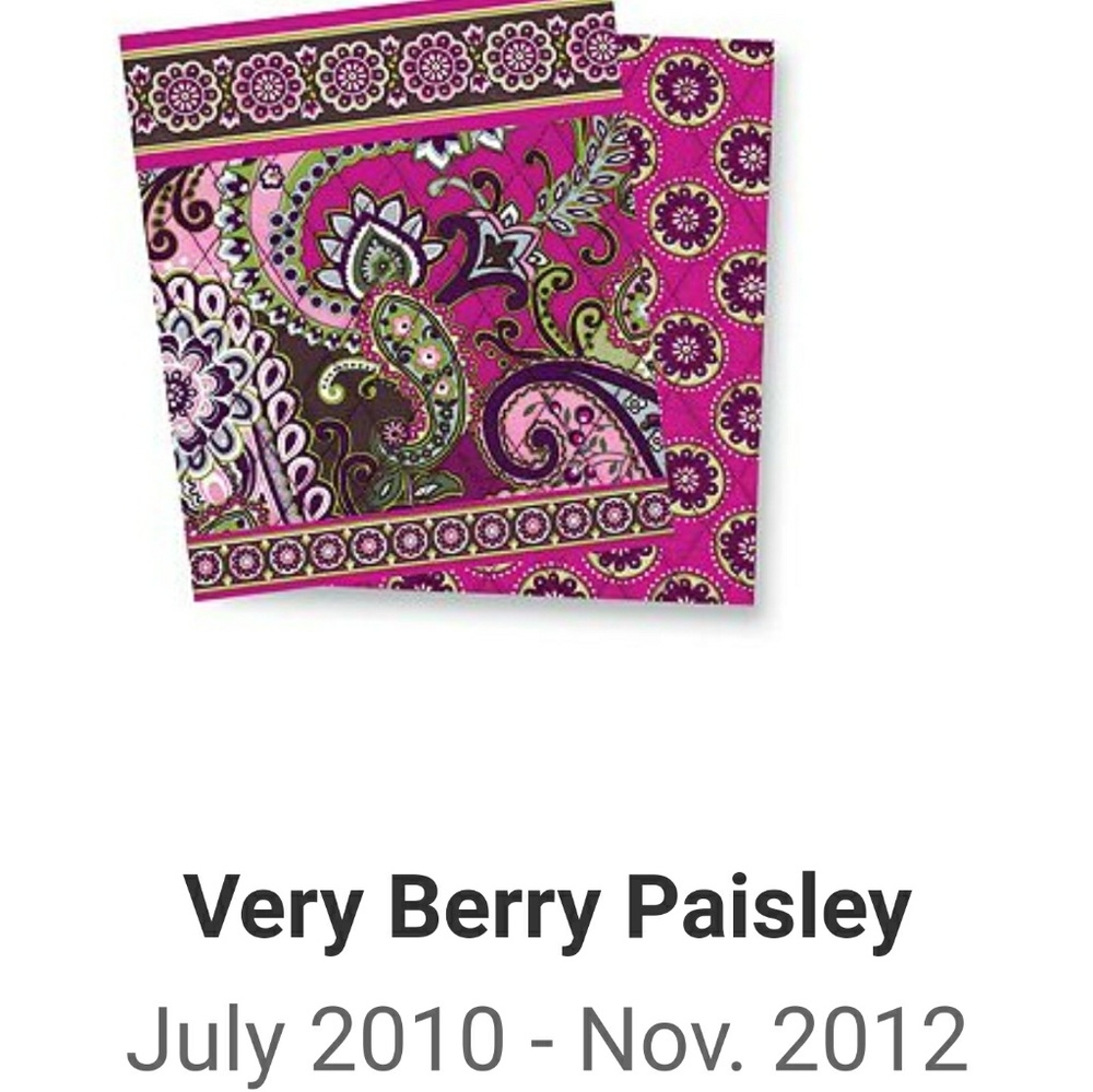 Vera Bradley Very Berry Paisley Retired Tote Bag - Picture 5 of 5